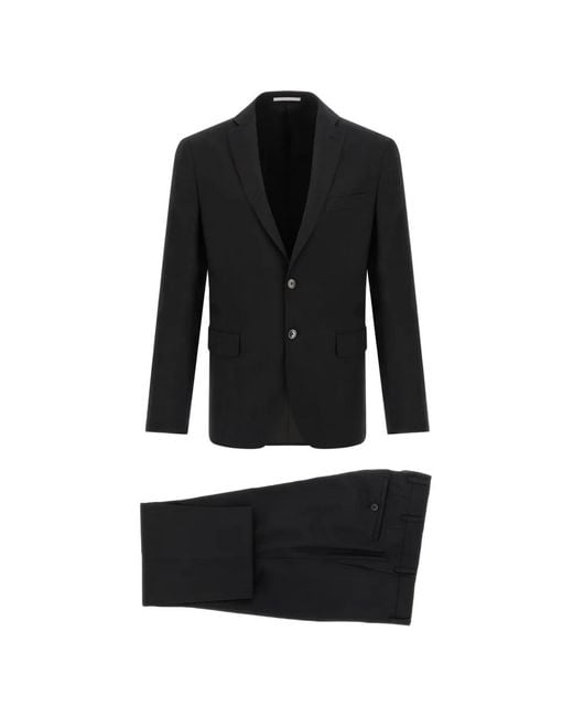 Pal Zileri Black Button Wool Suit for men