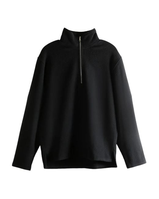 Rier Black Half-Zip Wool Sweater