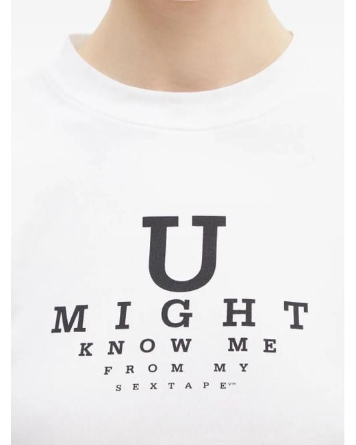 Vetements Black Eye-Chart Cropped Top