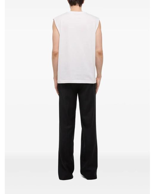 Helmut Lang White Embossed Tank.Rounde for men