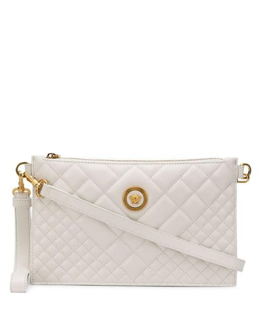 Versace White Quilted Medusa Clutch Bag