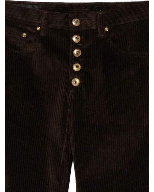 Dondup Black Buttoned Corduroy Pants