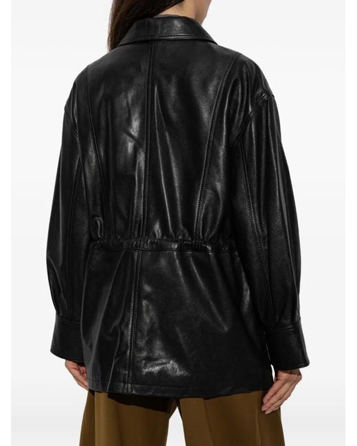 Arma Black Maeve Button-Up Oversized Jacket