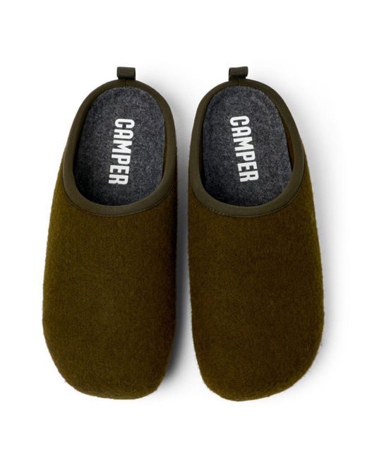 Camper Green Wabi Slip-On Wool Slippers for men