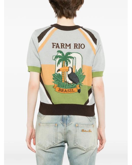 Farm Rio Blue Toucan Knitted Top