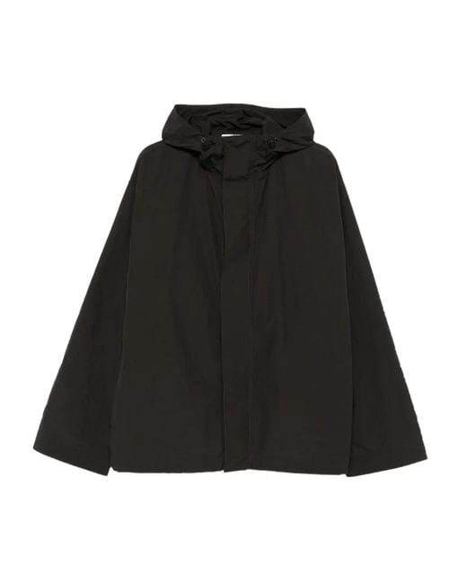 Studio Nicholson Black Hooded Windbreaker Jacket for men