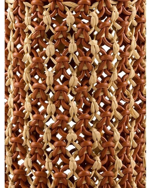 Rodo Brown Rebecca Woven-Design Tote Bag