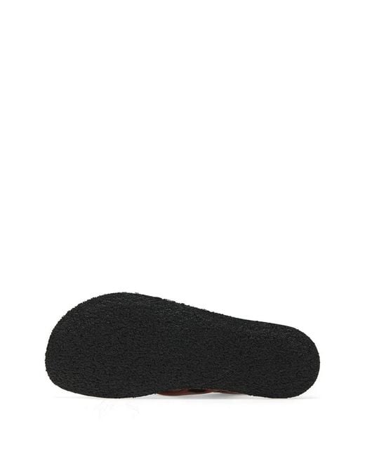 Groundies Brown Crossover-Strap Slingback Sandals