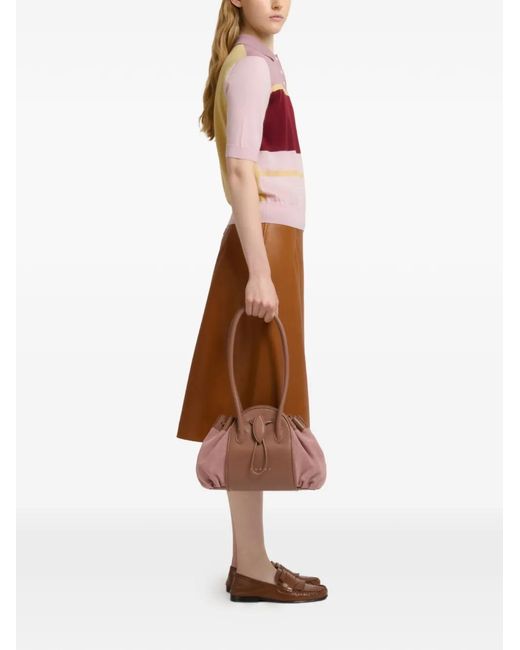 Marni Pink Leather And Suede Tulipea Shoulder Bag