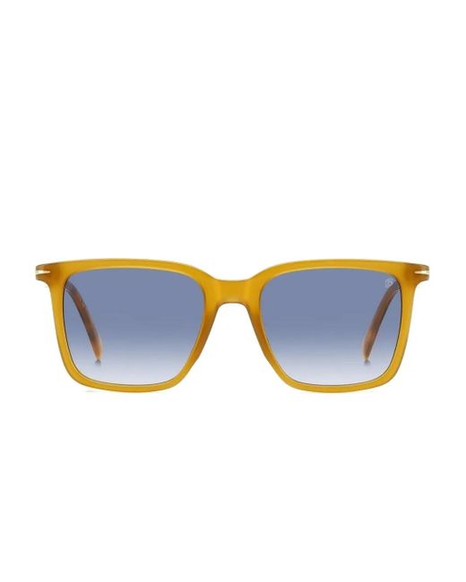 David Beckham Blue Square-Frame Sunglasses for men