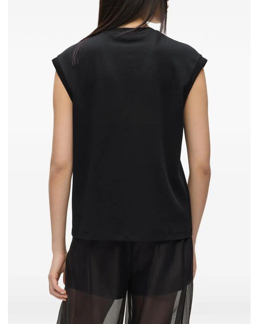 Karl Lagerfeld Black Signature Organza Tank Top