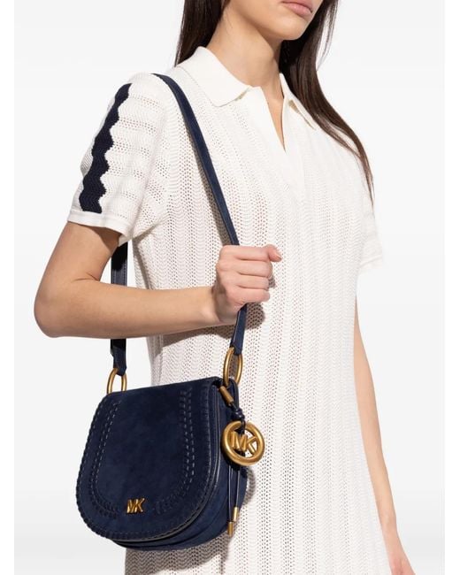 MICHAEL Michael Kors Blue Medium Josie Logo-Lettering Shoulder Bag