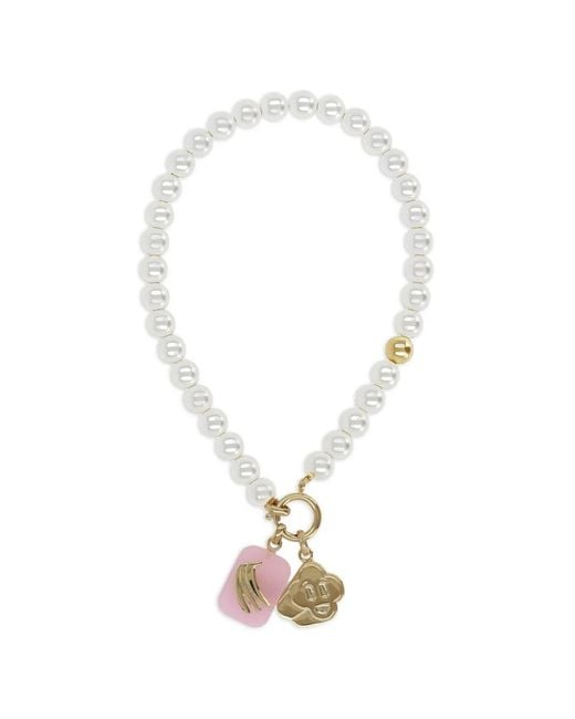 Casablanca White Pearl-Embellished Necklace
