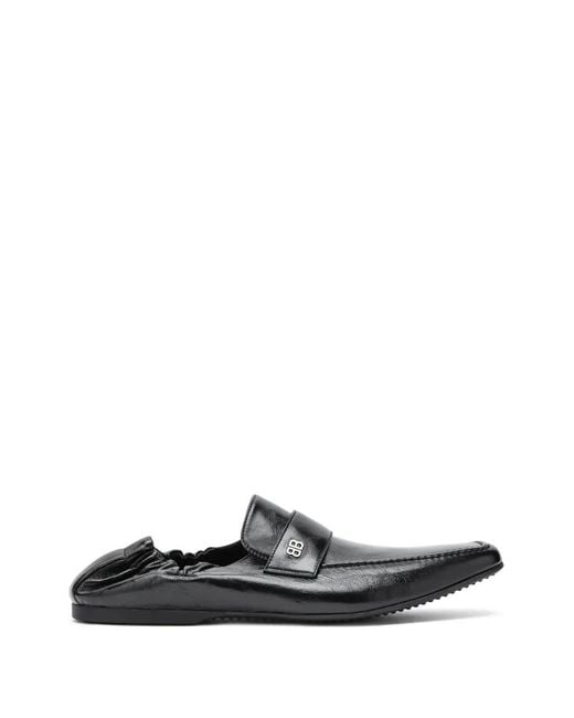 Balenciaga White Palermo Bb Logo-Plaque Loafers for men