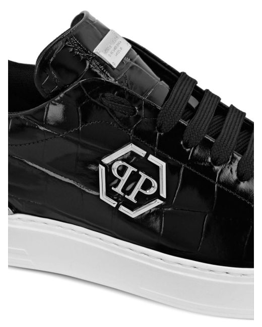 Philipp Plein Sneakers mit Kroko-Optik in Black für Herren