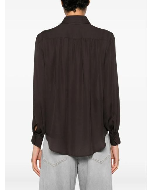 Nili Lotan Black Revi Buttoned Collarless Top