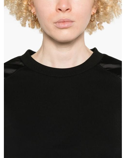 Moncler Black Contrast-Sleeves T-Shirt