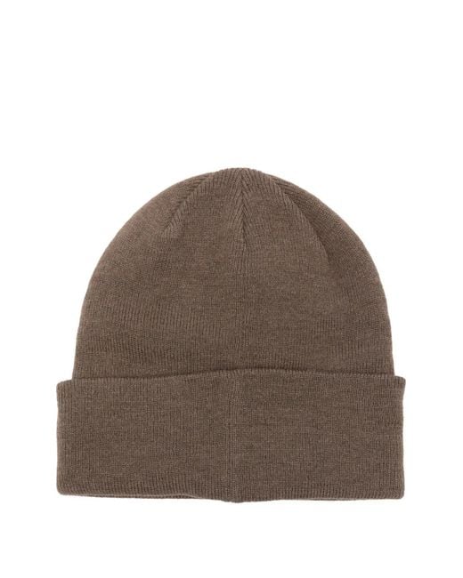 Timberland Brown Logo-Patch Beanie