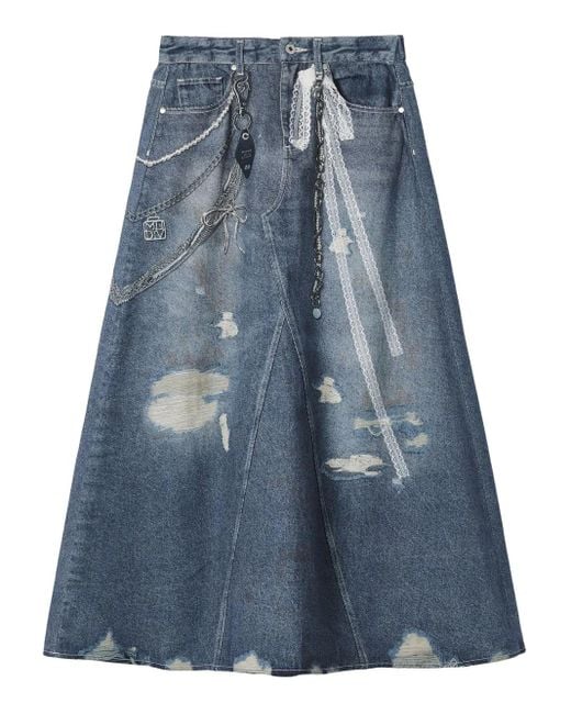 Musium Div. Blue Denim Midi Skirt