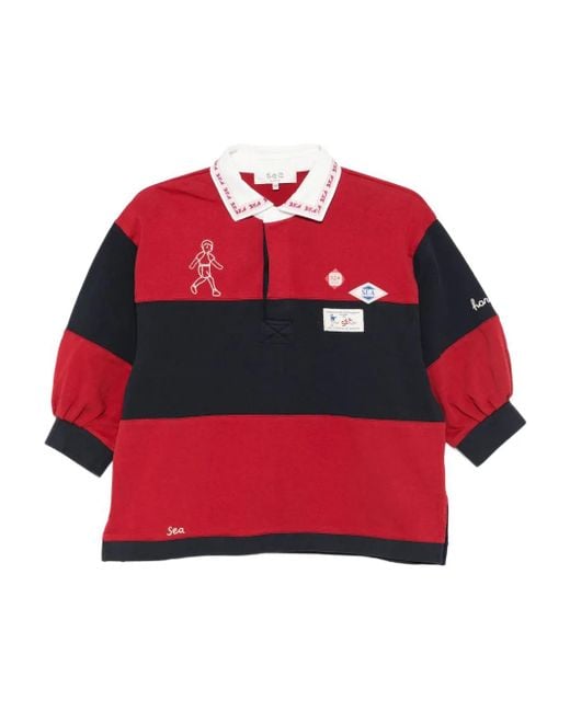 Sea ストライプ トップ Red