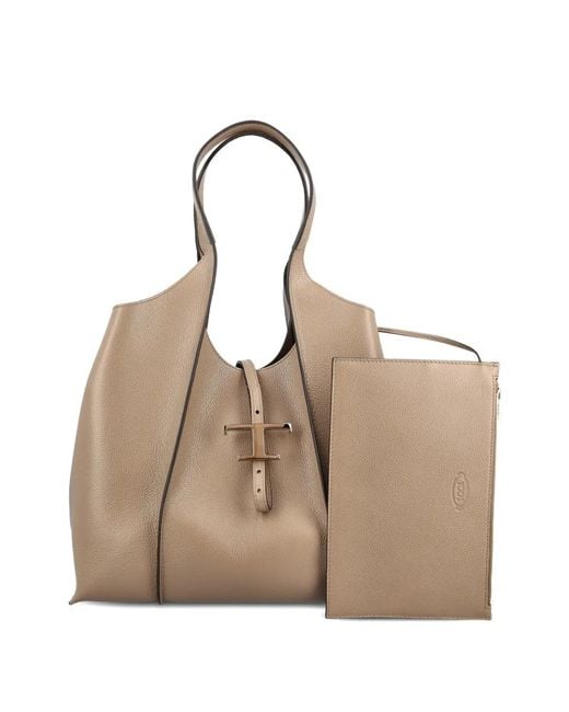 Tod's Natural Medium Leather Tote Bag
