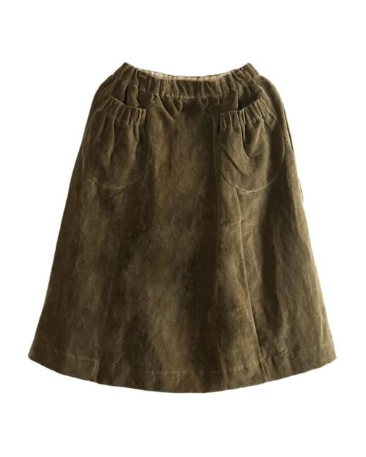 Casey Casey Ghost Pocket-detail Elastic-waist Midi Skirt Green