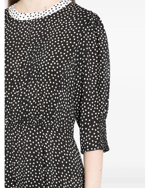 Rixo Gray "Meg" Dress Leopard Polka Dot