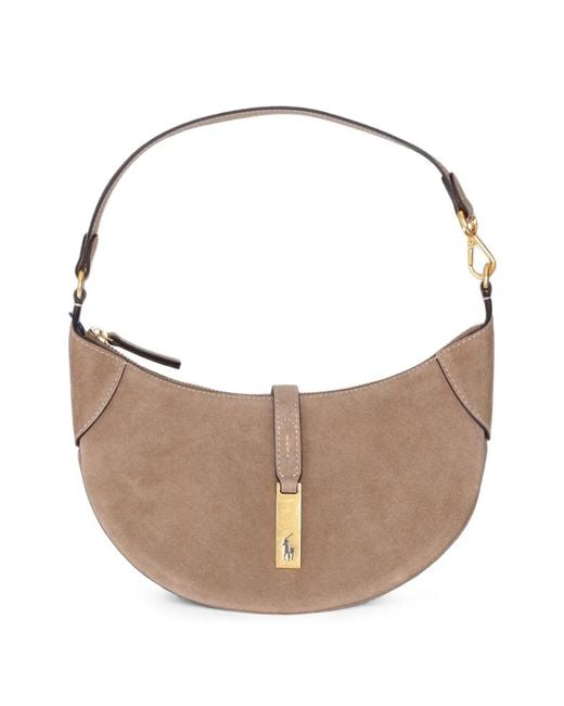 Polo Ralph Lauren White Suede Shoulder Bag
