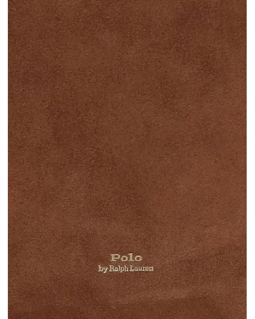 Polo Ralph Lauren Brown Polo Id Suede Tote Bag