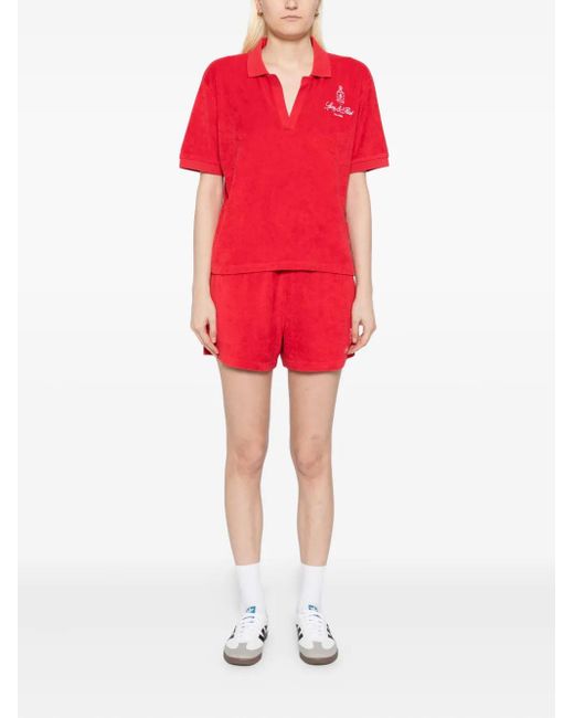 Sporty & Rich Red Vendome Terry Shorts