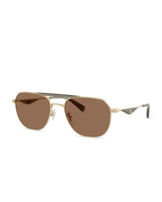 COACH Brown Pilot-Frame Sunglasses for men