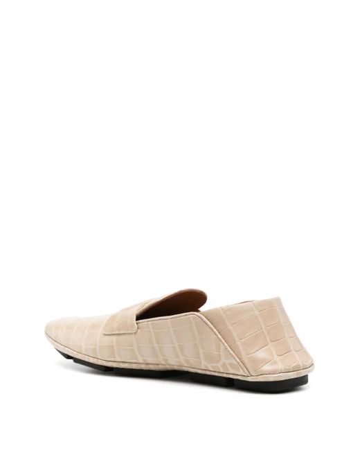Dolce & Gabbana Natural Crocodile-Effect Leather Loafers for men