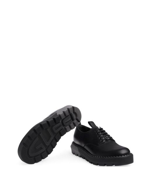Zapatos Interlocking G con placa del logo Gucci de hombre de color Black