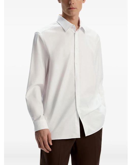12 STOREEZ White Button Wrinkle-Resistant Cotton Shirt for men