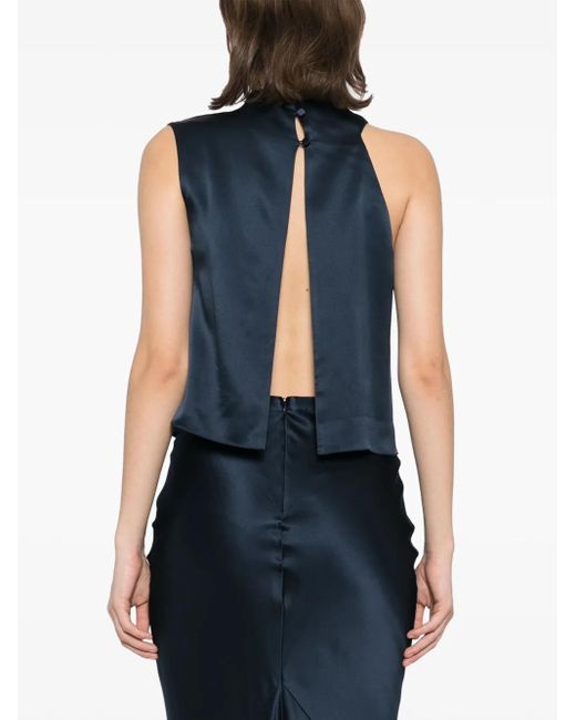 Michelle Mason Blue Open Back Top