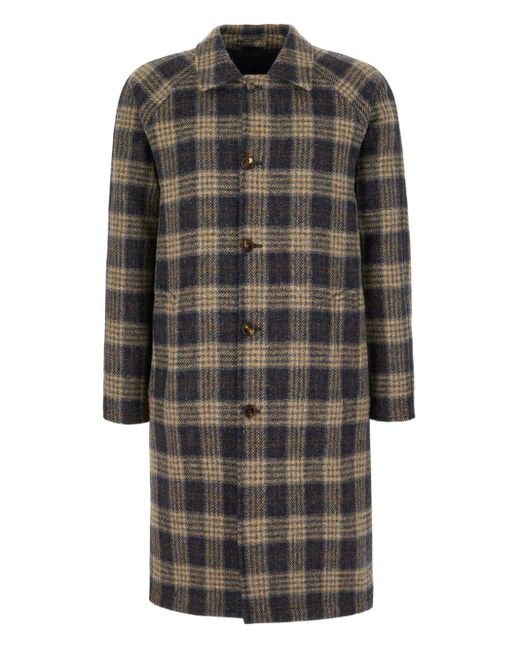KIRED Gray Checked Wool Reversible Coat for men