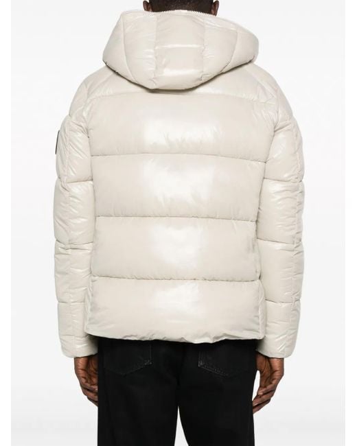 Save The Duck Natural Logo-Patch Puffer Jacket for men