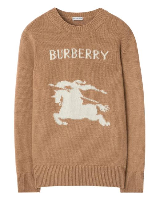 Burberry Brown Equestrian-Knight Wool-Blend Sweater for men
