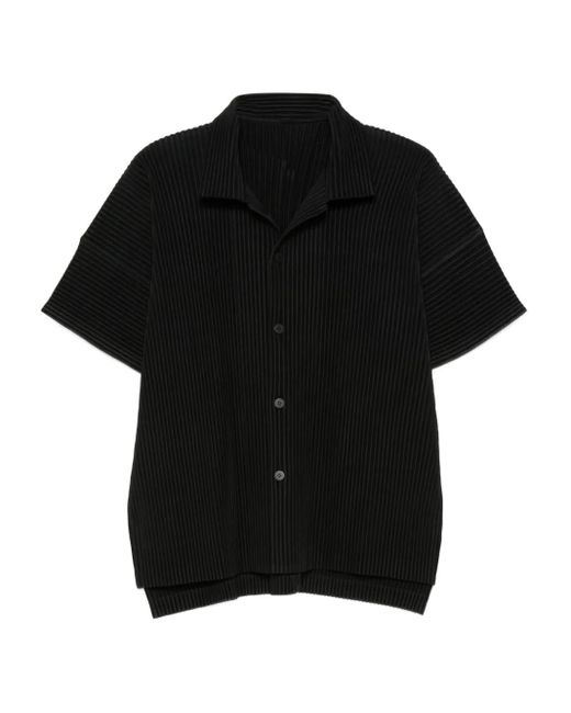 Homme Plissé Issey Miyake Black Pleated Short-Sleeve Shirt for men