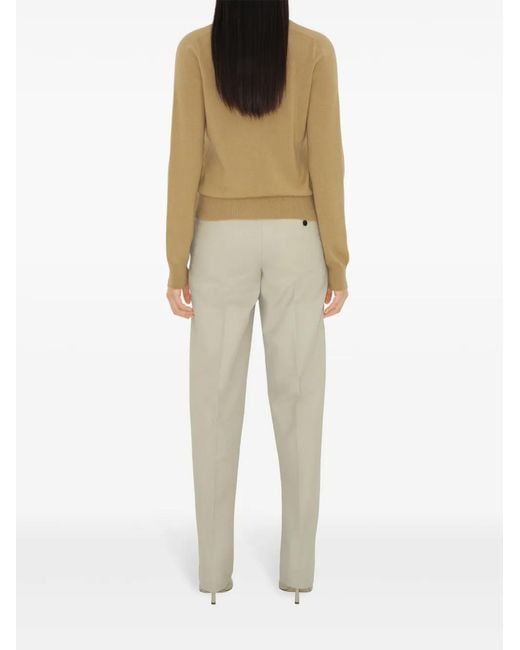 Burberry Kasjmier Vest Met Geborduurd Logo in het Natural