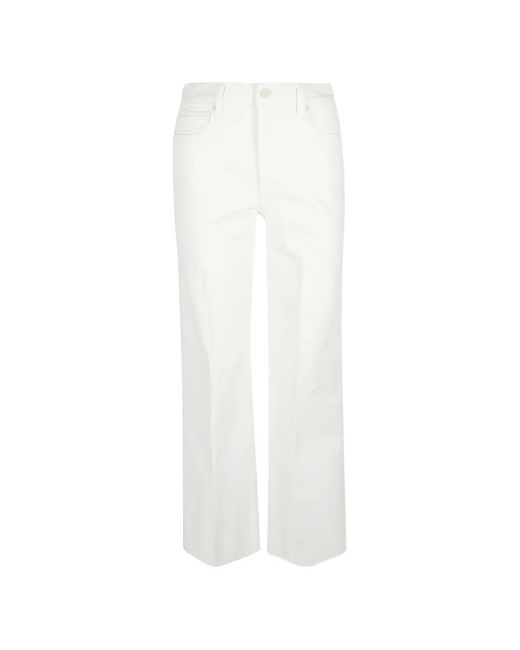 PAIGE White Anessa 31" Wide-Leg Jeans