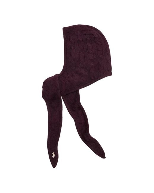 Polo Ralph Lauren Purple Cable-Knit Pony-Embroidered Snood