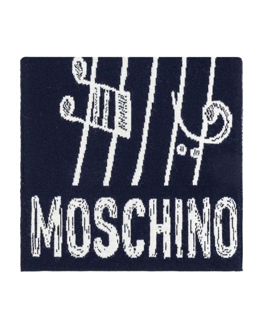 Écharpe À Motif Ourson En Intarsia Moschino en coloris Blue