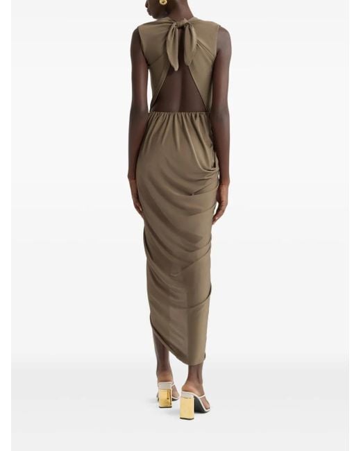 Patou Green Open-Back Midi Dress