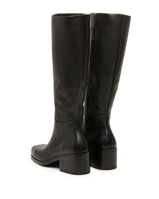 Marsèll Black Cassello Square-Toe Leather Knee-High Boots