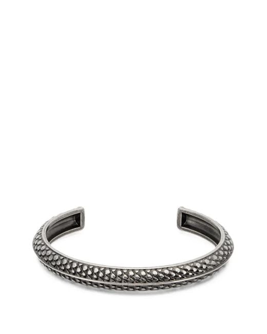 Roberto Cavalli White Snake-Effect Cuff Bracelet for men