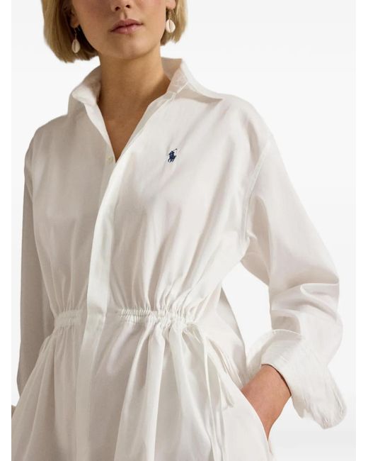 Polo Ralph Lauren White Margo Long-Sleeves Shirt Dress