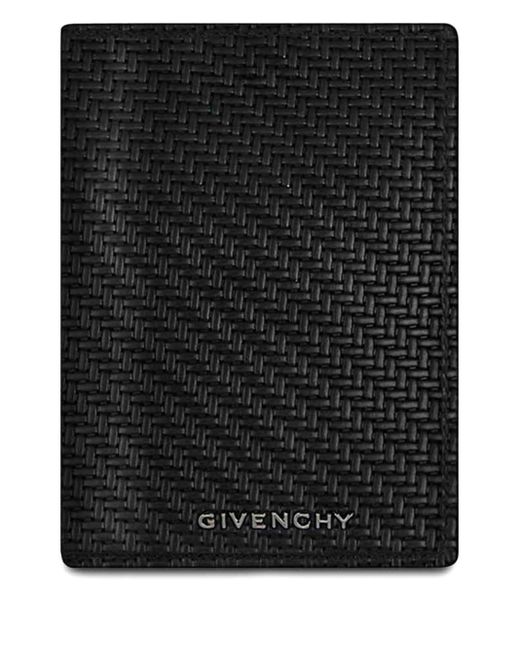 Givenchy Black Braided-Leather Card Holder for men