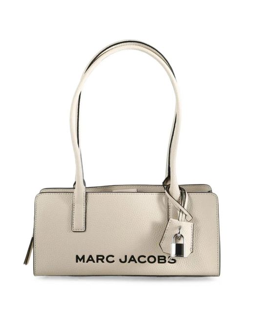 Marc Jacobs White Logo-Print Leather Shoulder Bag