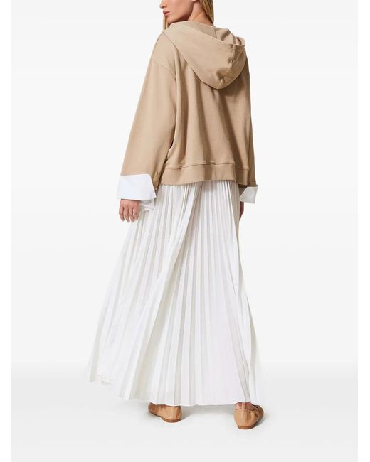 Twinset White Pleated Maxi Skirt